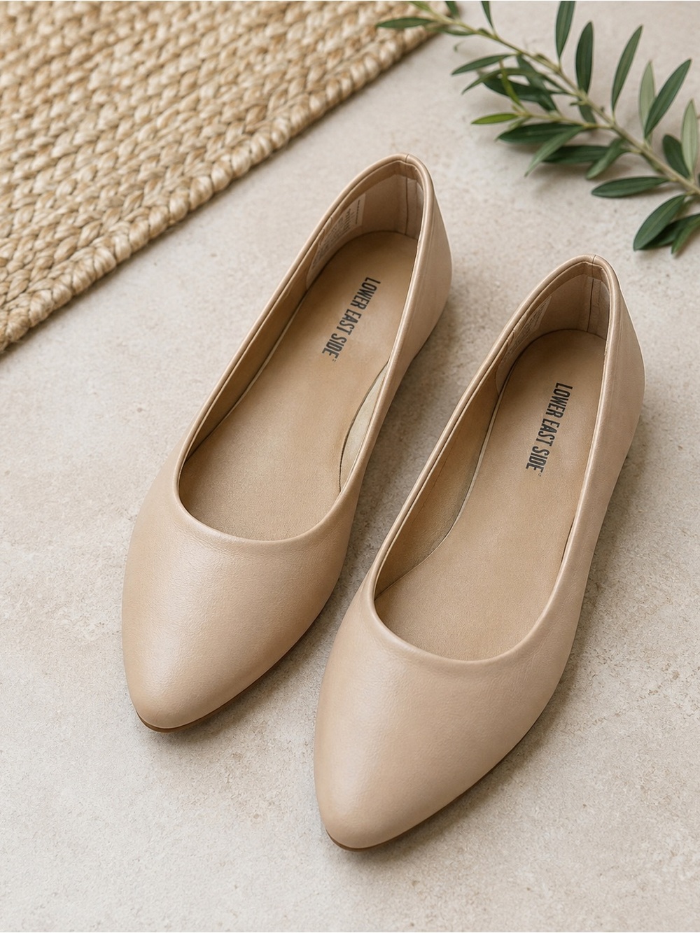 Lower East Side Pointed Toe Ballet Flats Women’s 8 Nude Beige NWOT